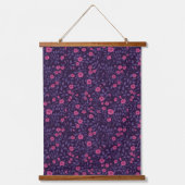 Wilde rozen in roze en paarse kleuren hangend wandkleed (Voorkant)