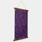 Wilde rozen in roze en paarse kleuren hangend wandkleed (Gebogen)
