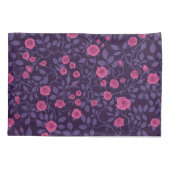 Wilde rozen in roze en paarse kleuren kussensloop (Achterkant-Links)