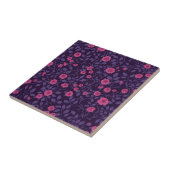 Wilde rozen in roze en paarse kleuren tegeltje (Zijkant)