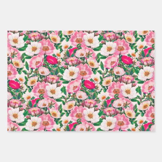 Wilde Rozen Inpakpapier Vel (Voorkant)