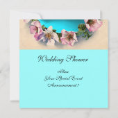 WILDE ROZEN MET AQUA BLAUWE, TURKOOIZEN LINT, MONO KAART (Achterkant)