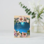 WILDE ROZEN MET AQUA BLUE GEM STONE MONOGRAM VISITEKAARTJE (Staand voorkant)
