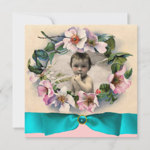 WILDE ROZEN MET BLUE RIBBON FOTO-TEMPLATE KAART