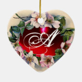 WILDE ROZEN MET GEM STONE MONOGRAM FOTO TEMPLATE KERAMISCH ORNAMENT (Achterkant)