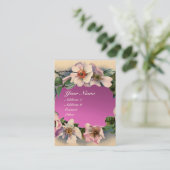 WILDE ROZEN MET PINK PAARS GEM STONE MONOGRAM VISITEKAARTJE (Staand voorkant)