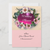 WILDE ROZEN MET PINK RIBBON, MONOGRAM Gold Metal Kaart (Achterkant)