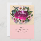 WILDE ROZEN MET PINK RIBBON,MONOGRAM KAART (Achterkant)