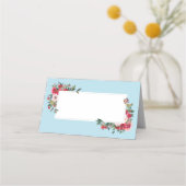 Wilde Rozen met Spun Sugar Blue Background Plaatskaartje (Achterkant)