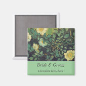  wilde rozen met uitzondering van de datum bruilof magneet (Voorkant / Achterkant)