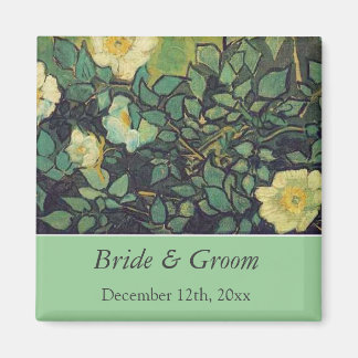 wilde rozen met uitzondering van de datum bruilof magneet