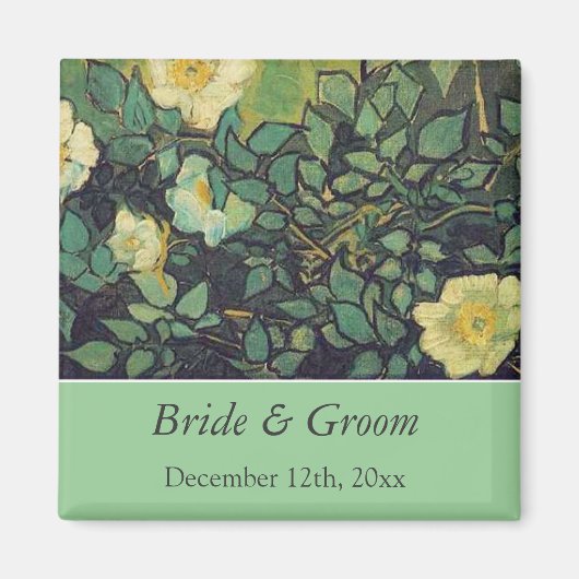  wilde rozen met uitzondering van de datum bruilof magneet (Voorkant)