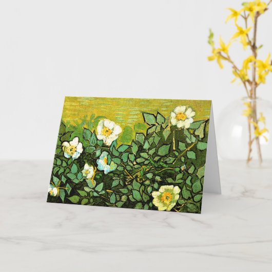Wilde Rozen, mooi schilderij van Vincent van Gogh Kaart (Gele Bloem)