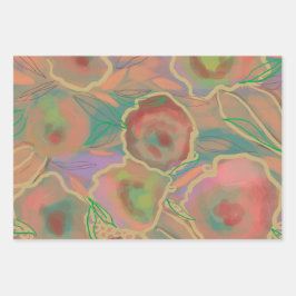 Wilde Rozen Multicolored Inpakpapier Vel