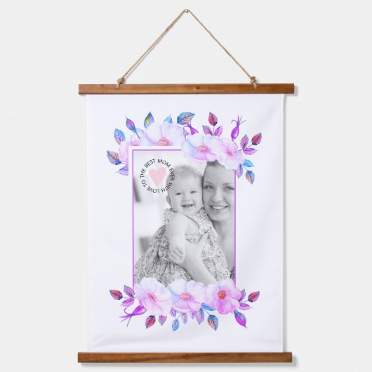 Wilde rozen paarse Moederdag Hangend Wandkleed (Voorkant)