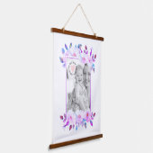 Wilde rozen paarse Moederdag Hangend Wandkleed (Gebogen)