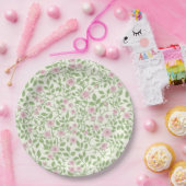 Wilde rozen papieren bordje (Feest)