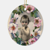 WILDE ROZEN, PINK GEM BABY SHOWER FOTO-TEMPLATE KERAMISCH ORNAMENT (Links)