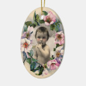 WILDE ROZEN, PINK GEM BABY SHOWER FOTO-TEMPLATE KERAMISCH ORNAMENT (Links)