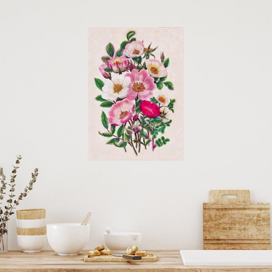 Wilde Rozen Poster (Keuken)