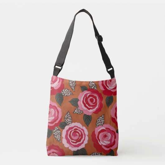 Wilde Rozen Schoudertas Crossbody Tas (Voorkant)