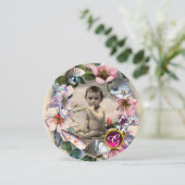 WILDE ROZEN, SEA SHELLS BABY SHOWER FOTO TEMPLATE KAART (Staand voorkant)