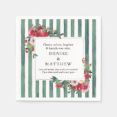 Wilde Rozen servetten op Basil Green achtergrond (Voorkant)