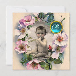 WILDE ROZEN, STORKJES BABY SHOWER FOTO TEMPLATE KAART