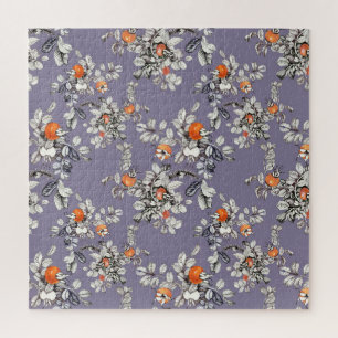 Wilde Rozen takken: Paarse patroon. Legpuzzel