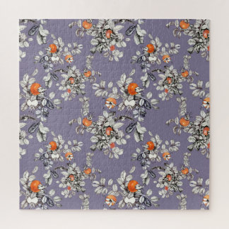 Wilde Rozen takken: Paarse patroon. Legpuzzel