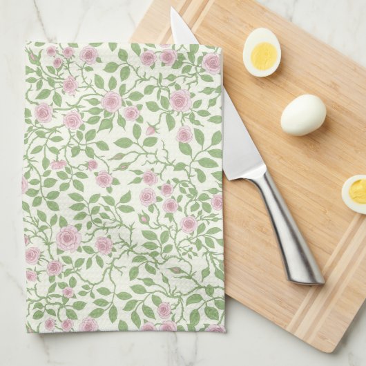 Wilde rozen theedoek (Quarter Fold)