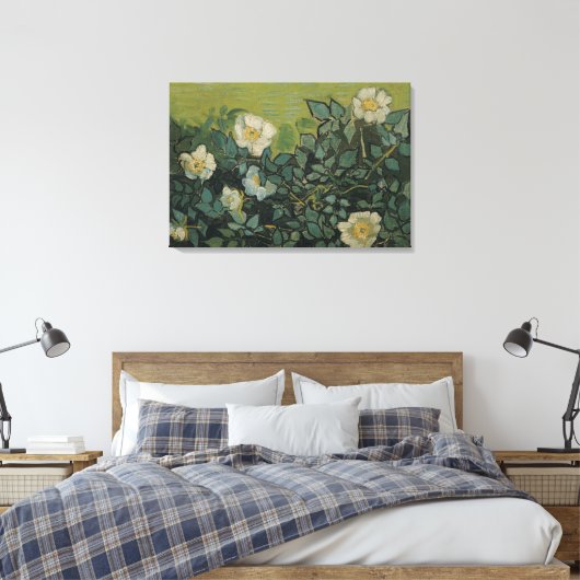  wilde Rozen Van Gogh Canvas Afdruk (Insitu (Slaapkamer))