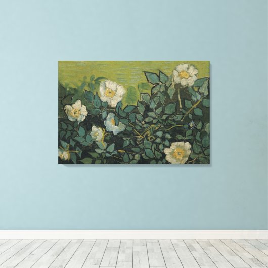  wilde Rozen Van Gogh Canvas Afdruk (Insitu (Houten vloer))