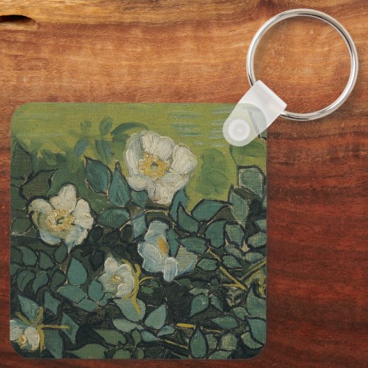 Wilde Rozen van Vincent van Gogh Sleutelhanger (Achterkant)