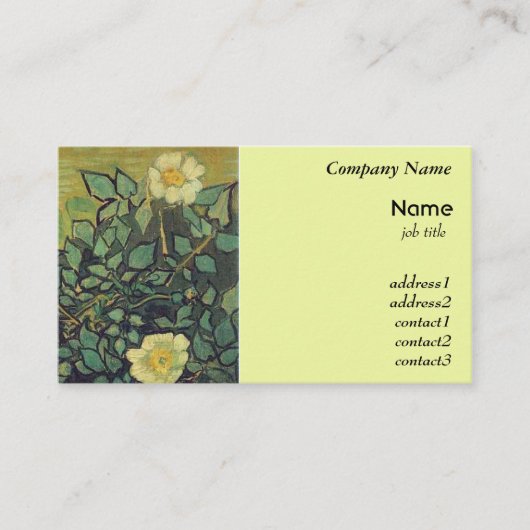 Wilde Rozen van Vincent van Gogh Visitekaartje (Voorkant)