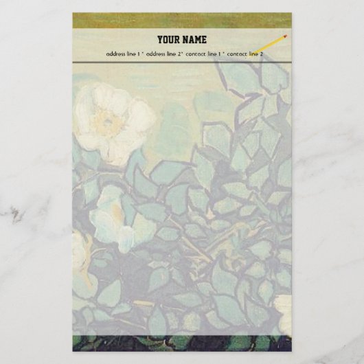 Wilde Rozen, Vincent van Gogh. Briefpapier (Voorkant)