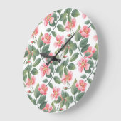 Wilde Rozen Waterverf Bloemen Naadloos Grote Klok (Hoek)