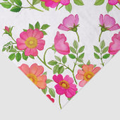 Wilde Rozenbottel Roze Bloemen Tissuepapier (Detail)