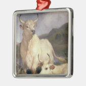 Wilde Rundvee van Chillingham (Koe) Metalen Ornament (Links)