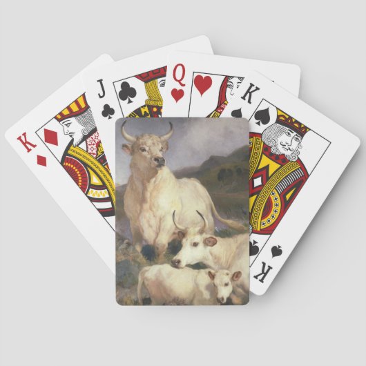 Wilde Rundvee van Chillingham (Koe) Pokerkaarten (Achterkant)