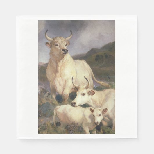 Wilde Rundvee van Chillingham (Koe) Servet (Voorkant)