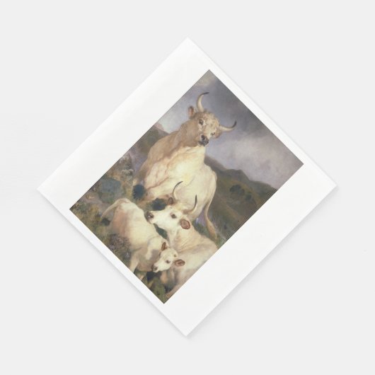Wilde Rundvee van Chillingham (Koe) Servet (Hoek)
