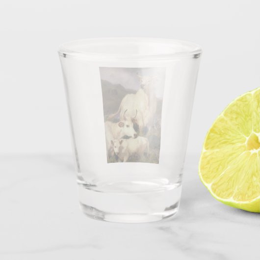 Wilde Rundvee van Chillingham (Koe) Shot Glas (Achterkant)