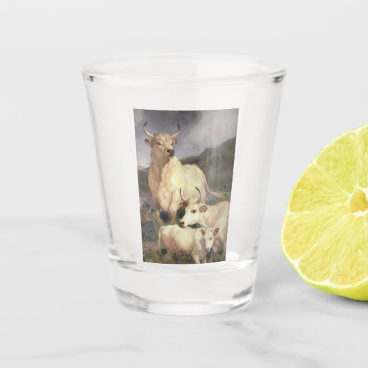 Wilde Rundvee van Chillingham (Koe) Shot Glas (Voorkant)