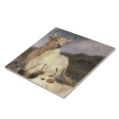 Wilde Rundvee van Chillingham (Koe) Tegeltje (Zijkant)