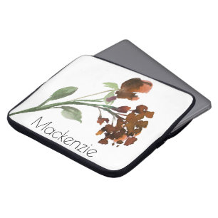 Wilde rustieke bloemen Verbrand Sinaasappel Bohe Laptop Sleeve