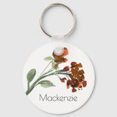 Wilde rustieke bloemen | Verbrand Sinaasappel Bohe Sleutelhanger (Achterkant)