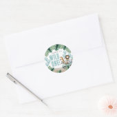 Wilde Safari 1e Verjaardag Ronde Sticker (Envelop)