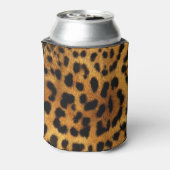 Wilde Safari — afdrukken van zwarte en bruine kath Blikjeskoeler (Blikje Achterkant)