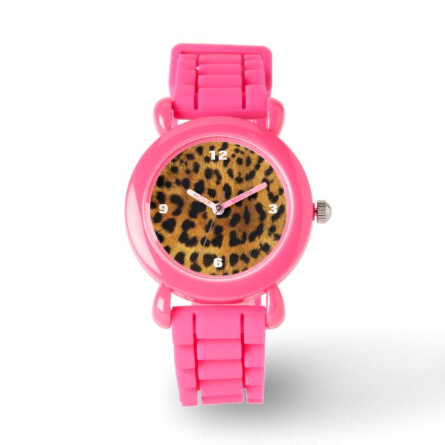 Wilde Safari — afdrukken van zwarte en bruine kath Horloge (Voorkant)
